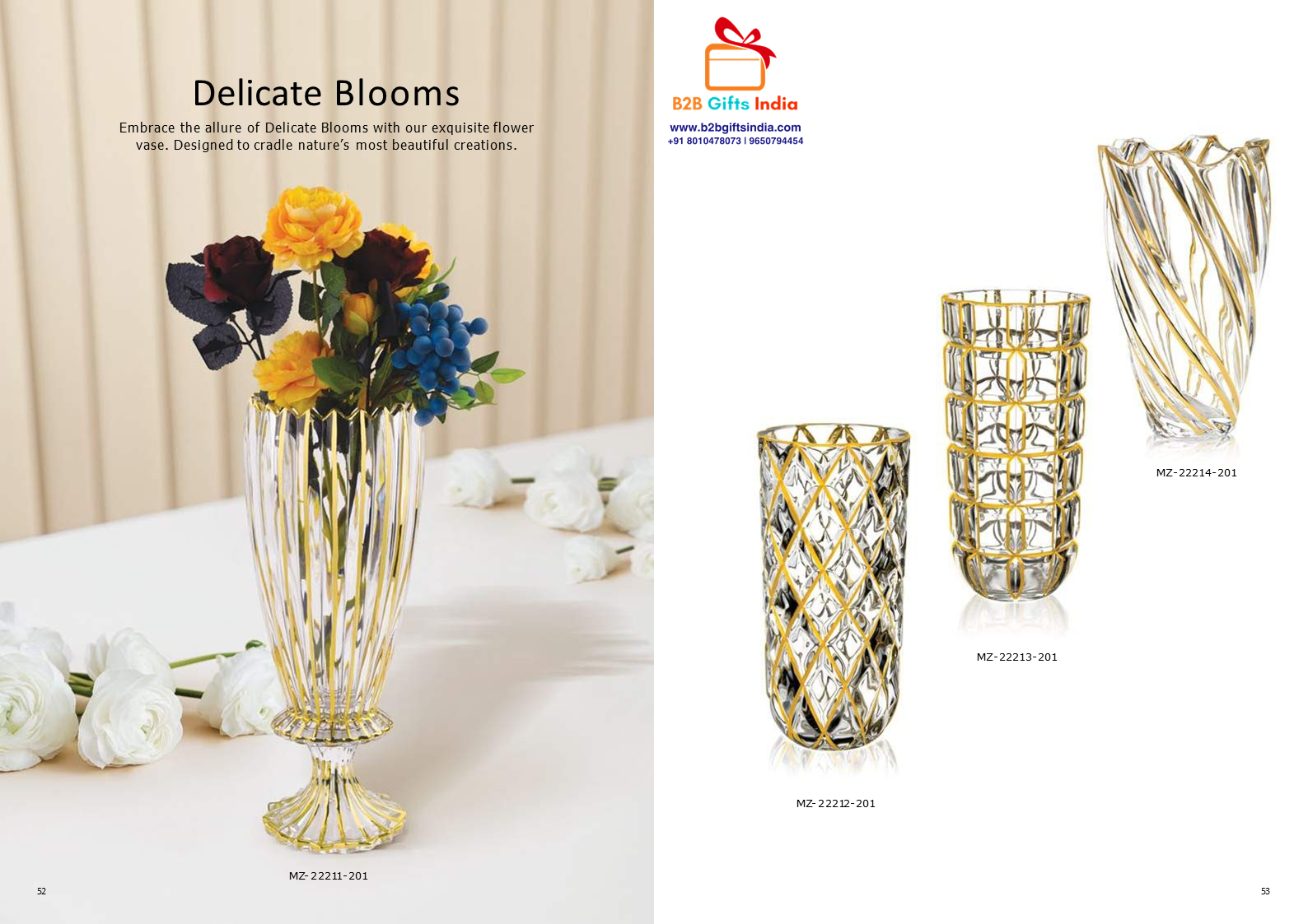  Rohmbic design vase with golden lining 